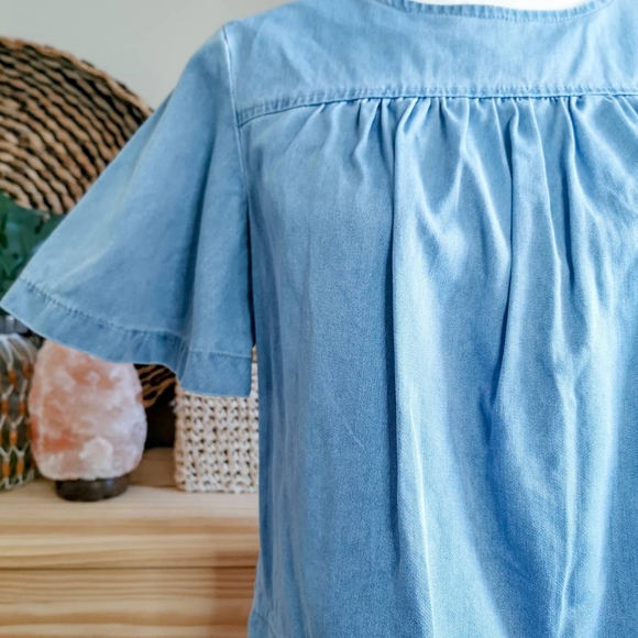 Girls On Film:Denim Crop Top & Bell Sleeves Size 6 - Picture 2 of 3